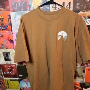 Casual Brown Tee with Graphic Design